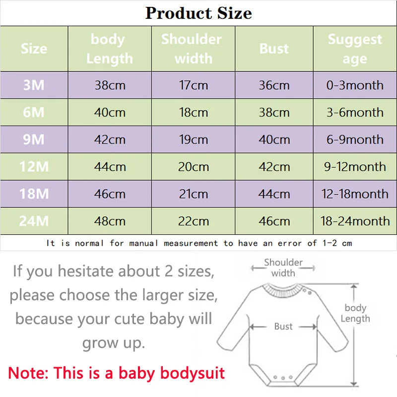 0-12M 1-2 Pieces Baby Bodysuit