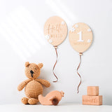 Baby Wooden Balloon age milestone Cards - 2Pcs