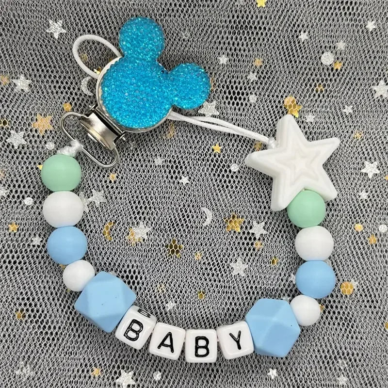 Custom Name Baby Pacifier Clips Chain