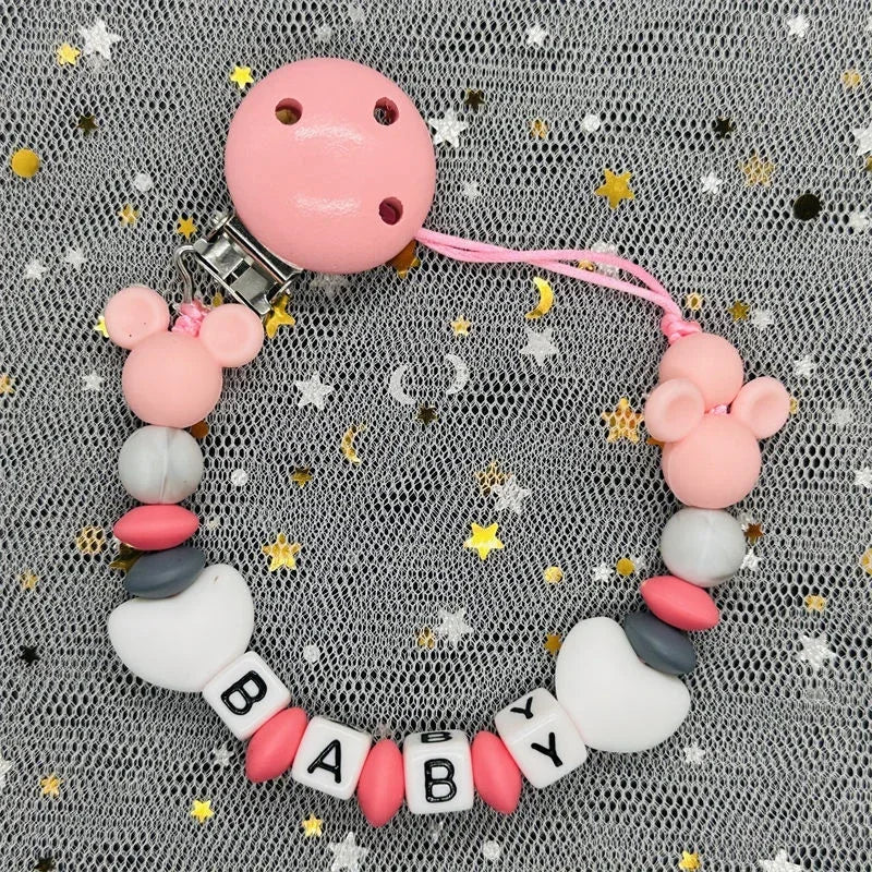 Custom Name Baby Pacifier Clips Chain