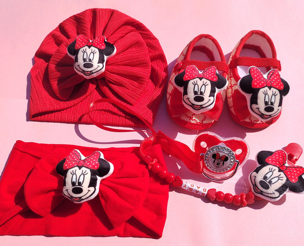 Disney Minnie Baby pacifier Hat & Headband & Shoe Cover