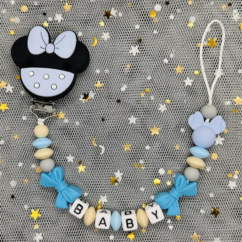 Custom Name Baby Pacifier Clips Chain