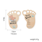 Baby Footprint Wooden Milestone Card