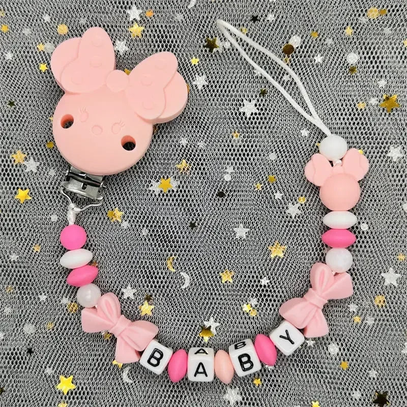 Custom Name Baby Pacifier Clips Chain