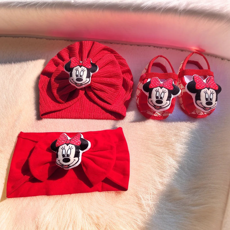 Disney Minnie Baby pacifier Hat & Headband & Shoe Cover