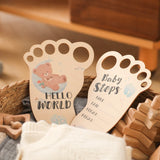 Baby Footprint Wooden Milestone Card