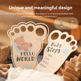 Baby Footprint Wooden Milestone Card