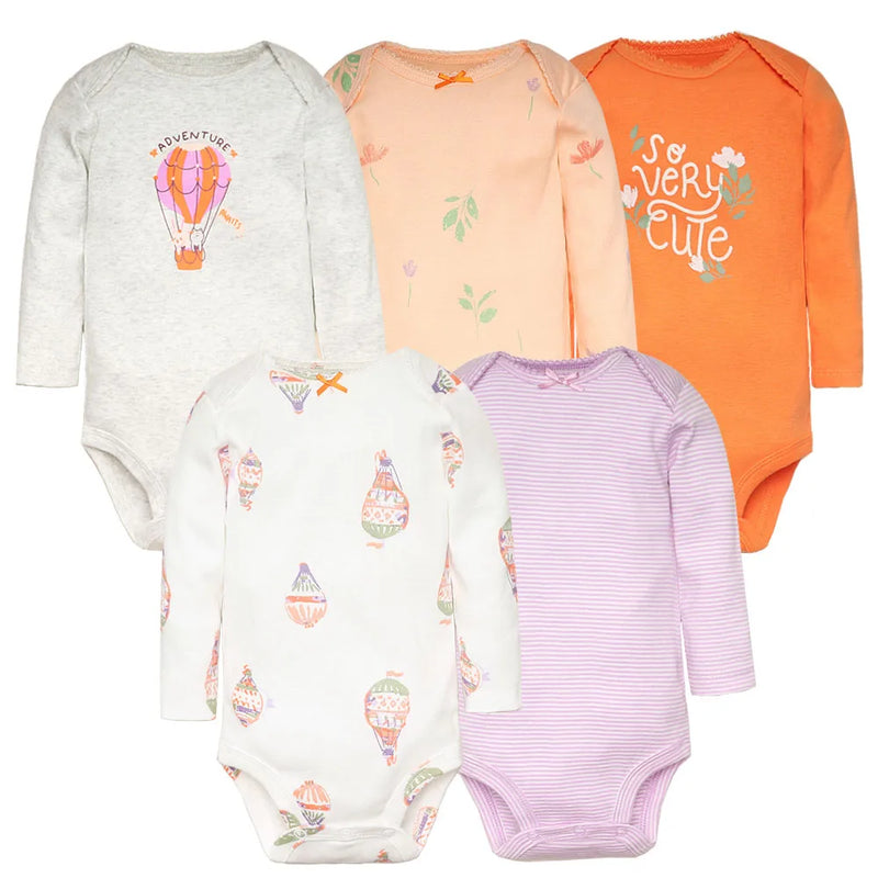 Newborn  Long Sleeve Bodysuits 3-5 PCS