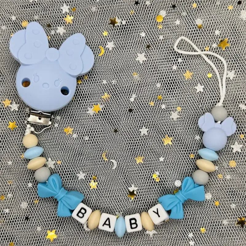 Custom Name Baby Pacifier Clips Chain