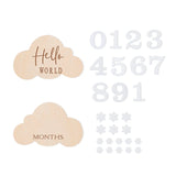 Baby Wooden Balloon age milestone Cards - 2Pcs