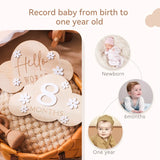 Baby Wooden Balloon age milestone Cards - 2Pcs