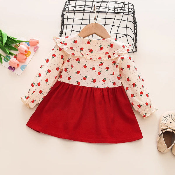 Two-Piece Long Sleeved Floral Dress