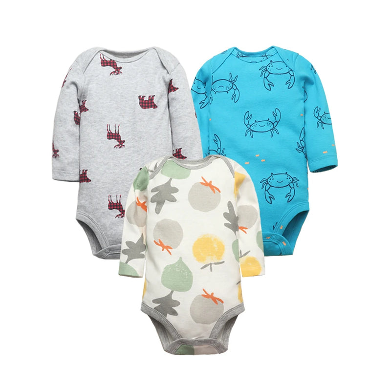 Newborn  Long Sleeve Bodysuits 3-5 PCS