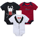 0-12 Months Newborn Cotton Short Sleeve Bodysuit 3/6 pcs