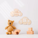 Baby Wooden Balloon age milestone Cards - 2Pcs