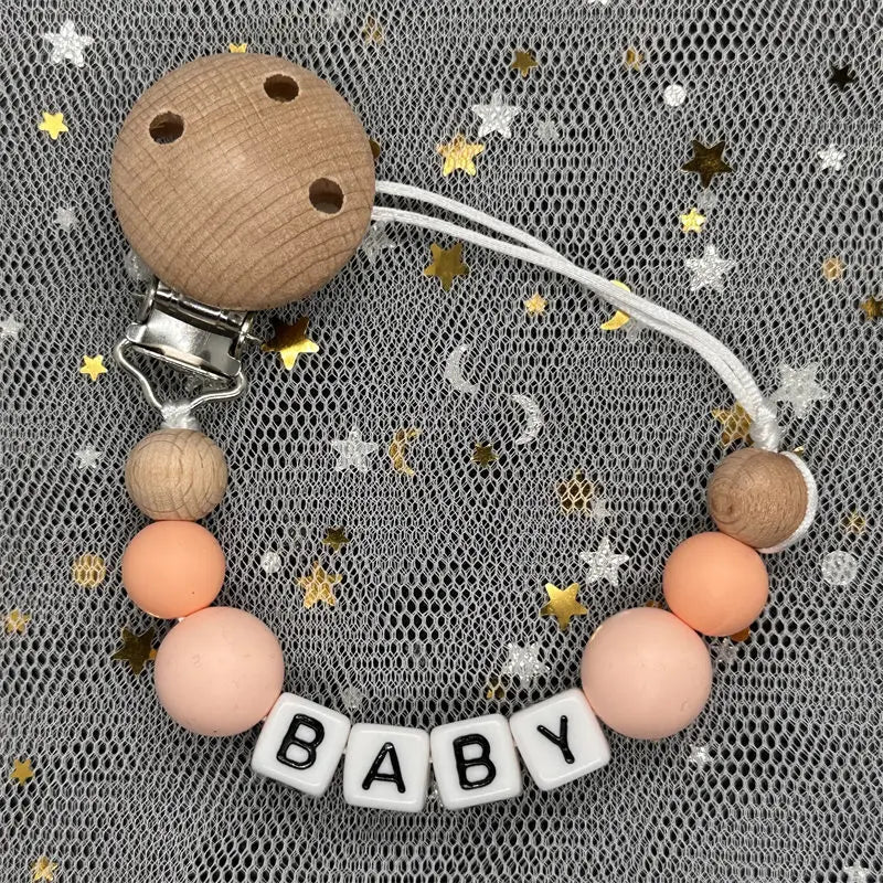 Custom Name Baby Pacifier Clips Chain