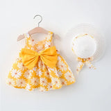 0-3 Years Old  Floral Print Sweet Princess Dress with Bow