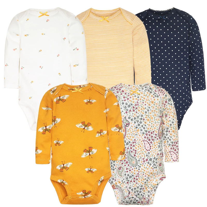 Newborn  Long Sleeve Bodysuits 3-5 PCS