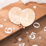 Baby Wooden Balloon age milestone Cards - 2Pcs