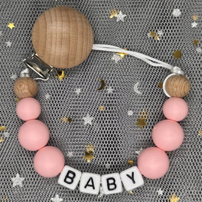 Custom Name Baby Pacifier Clips Chain