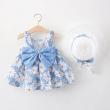 0-3 Years Old  Floral Print Sweet Princess Dress with Bow