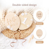 Baby Wooden Balloon age milestone Cards - 2Pcs