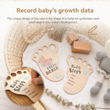 Baby Footprint Wooden Milestone Card