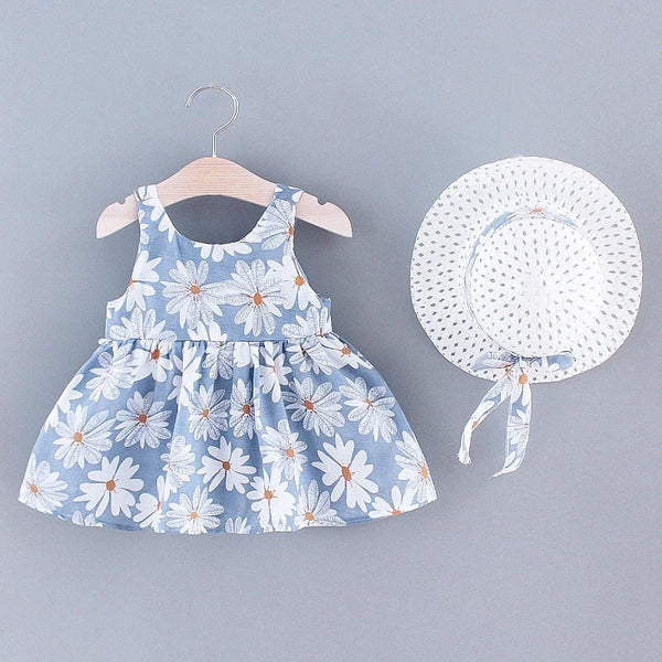 0-3 Years Old  Floral Print Sweet Princess Dress with Bow