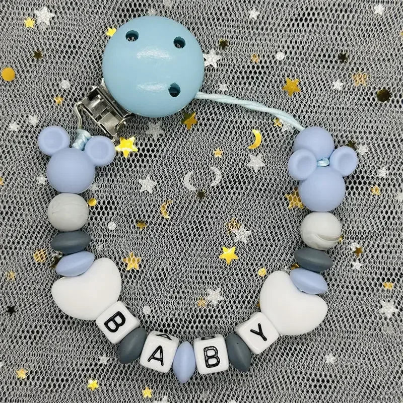 Custom Name Baby Pacifier Clips Chain