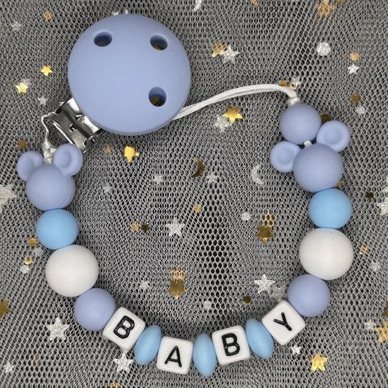 Custom Name Baby Pacifier Clips Chain