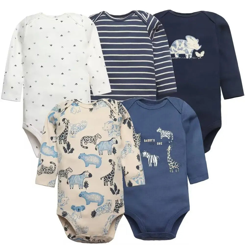 Newborn  Long Sleeve Bodysuits 3-5 PCS