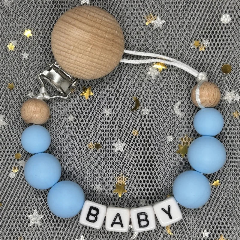 Custom Name Baby Pacifier Clips Chain