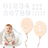 Baby Wooden Balloon age milestone Cards - 2Pcs