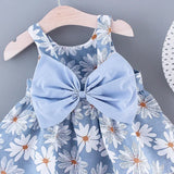 0-3 Years Old  Floral Print Sweet Princess Dress with Bow