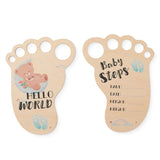 Baby Wooden Balloon age milestone Cards - 2Pcs