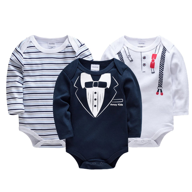 Kavkas 3 PCS Long Sleeve Jumpsuit 0-12 Months