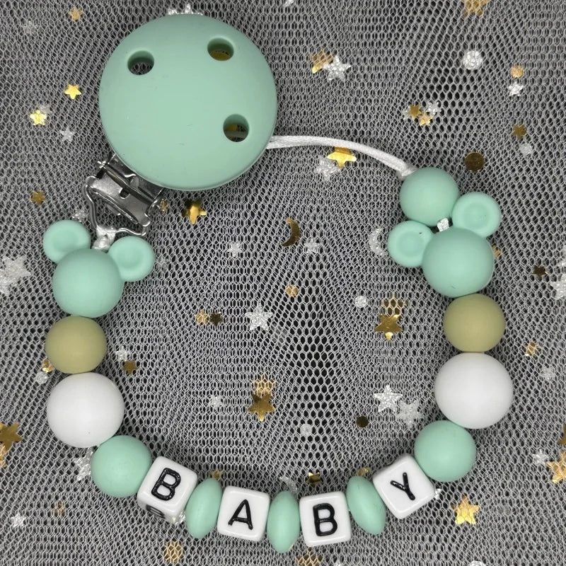 Custom Name Baby Pacifier Clips Chain