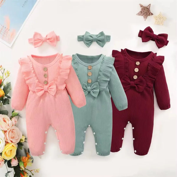 Newborn Bodysuit with Headband 0-18 Months