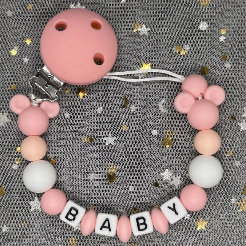 Custom Name Baby Pacifier Clips Chain